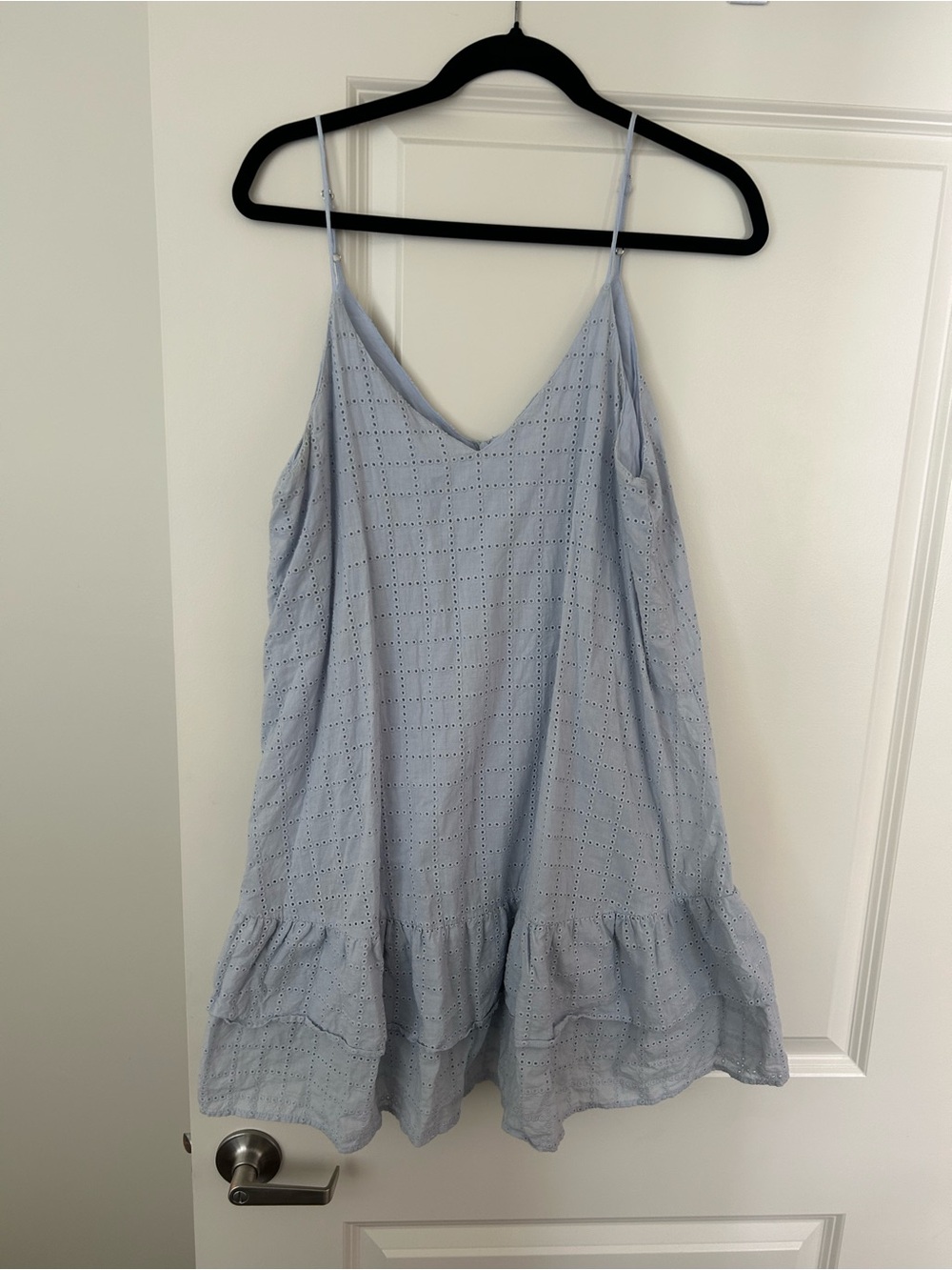Gianni Bini Light Blue Eyelet Mini Dress